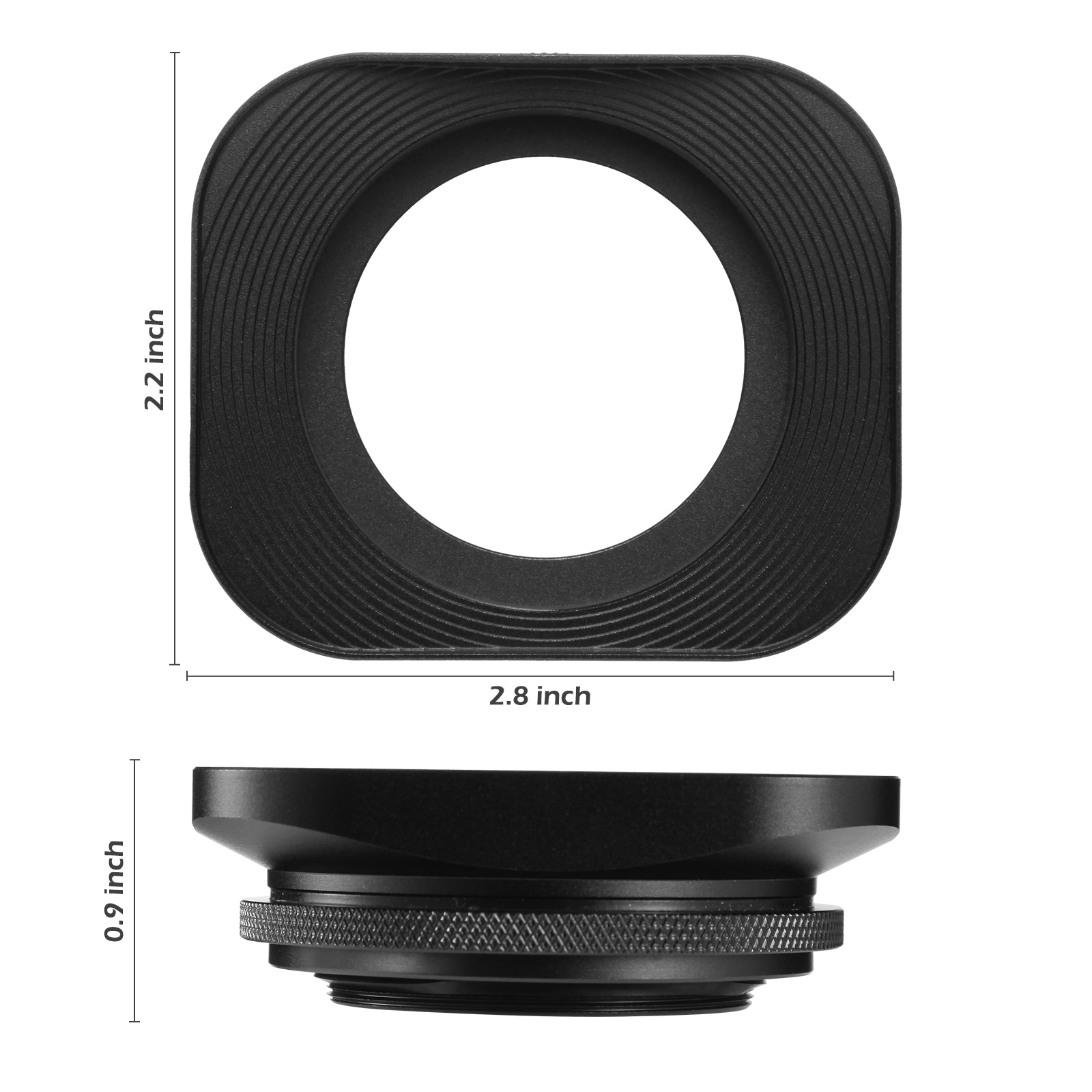 product_n43mm Metal Square Lens Hood - Compatible with Nikon Lenses & Fujifilm Lensesame - Agaterod