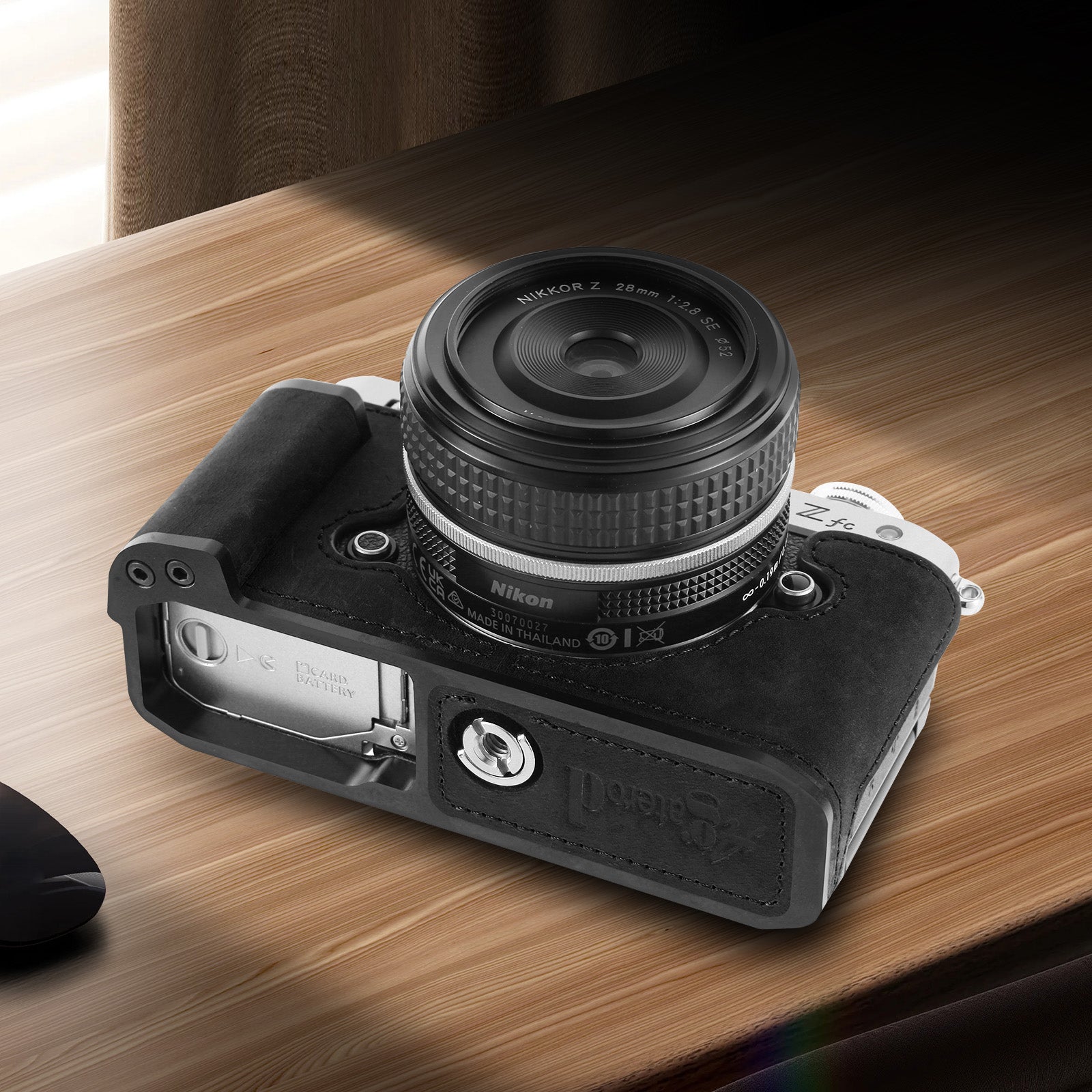 product_n[For Nikon Zfc] Premium Cowhide Leather Grip & L - Shaped Handle (Black) - Professional Camera Accessoriesame - Agaterod