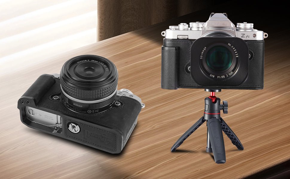 product_n[For Nikon Zfc] Premium Cowhide Leather Grip & L - Shaped Handle (Black) - Professional Camera Accessoriesame - Agaterod