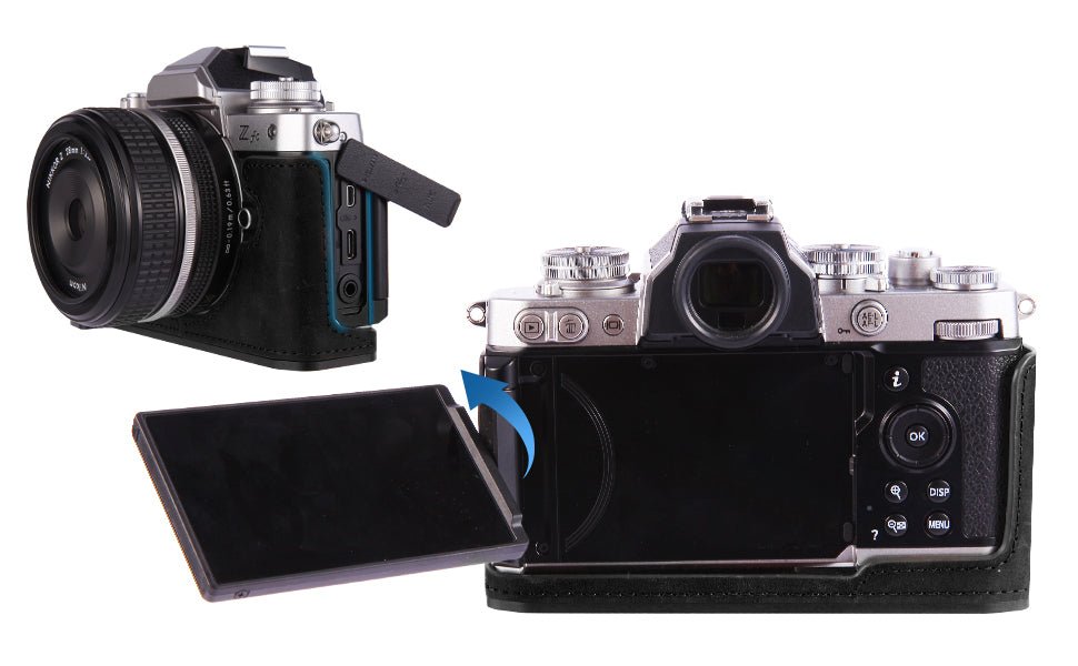 product_n[For Nikon Zfc] Premium Cowhide Leather Grip & L - Shaped Handle (Black) - Professional Camera Accessoriesame - Agaterod