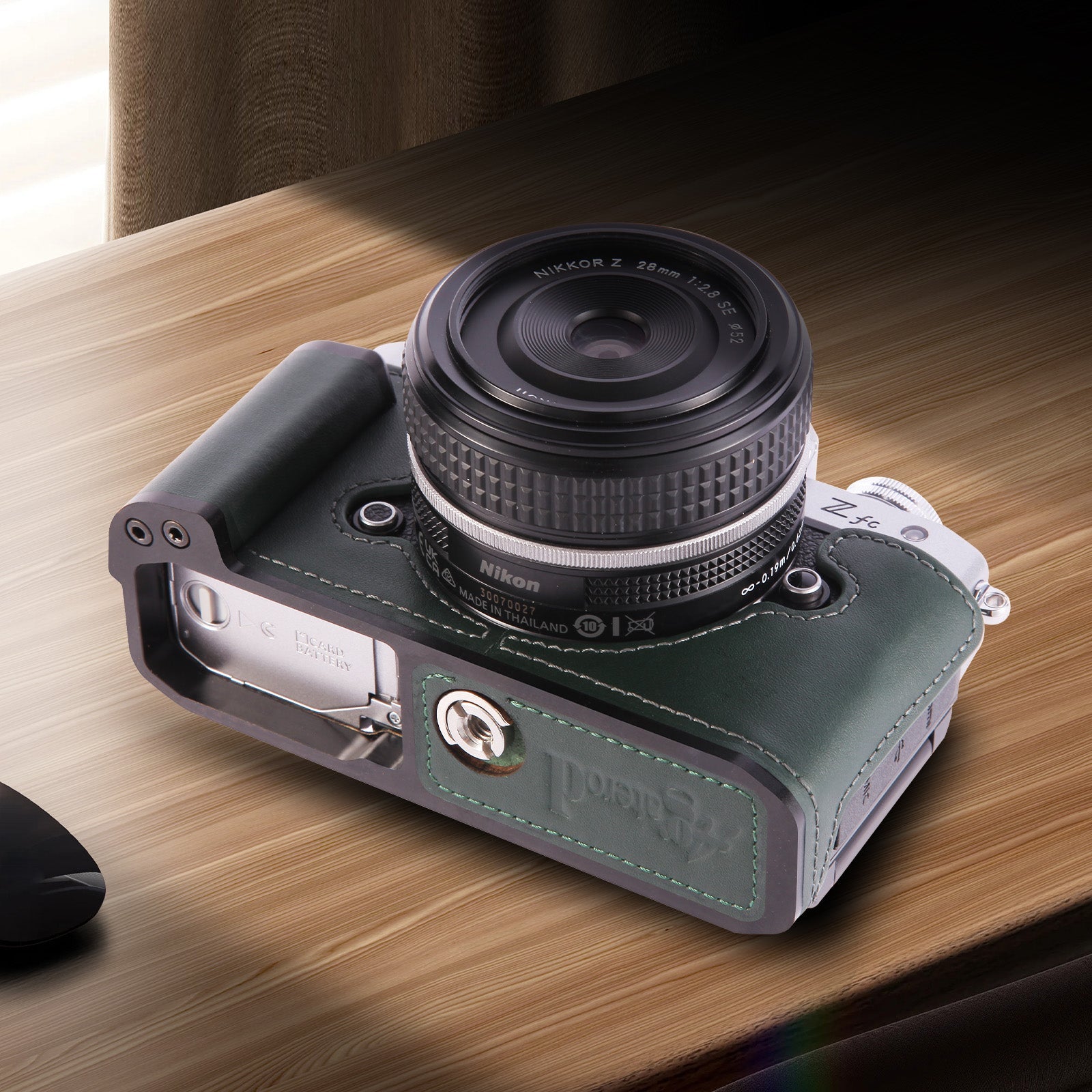 product_n[For Nikon Zfc] Premium Cowhide Leather Grip & L - Shaped Handle (Dark Green) - Professional Camera Accessoriesame - Agaterod