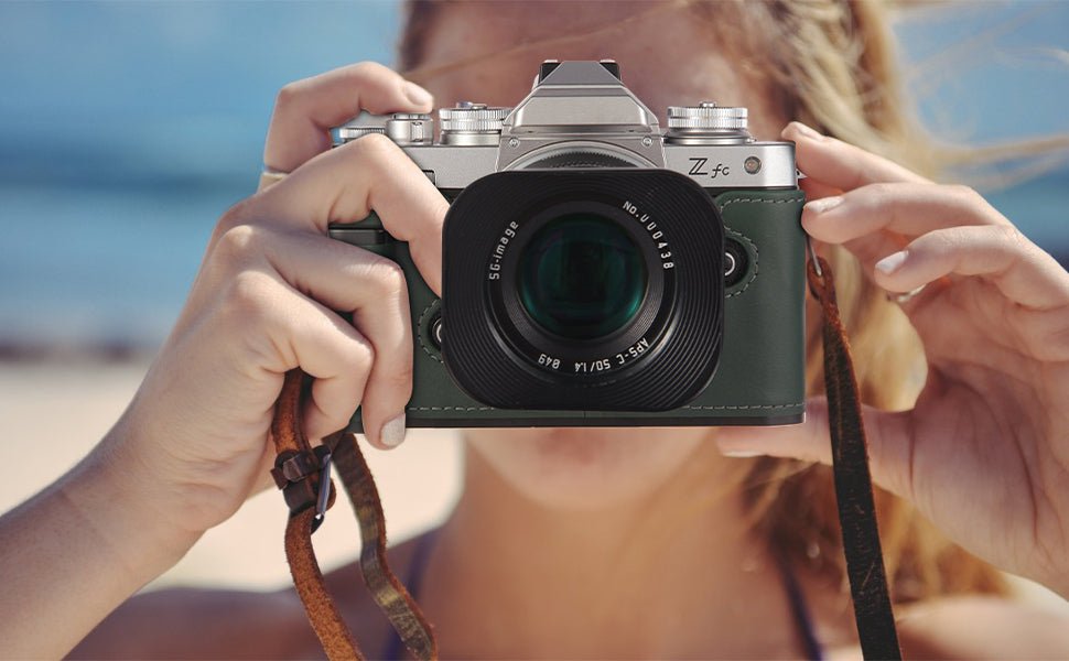 product_n[For Nikon Zfc] Premium Cowhide Leather Grip & L - Shaped Handle (Dark Green) - Professional Camera Accessoriesame - Agaterod