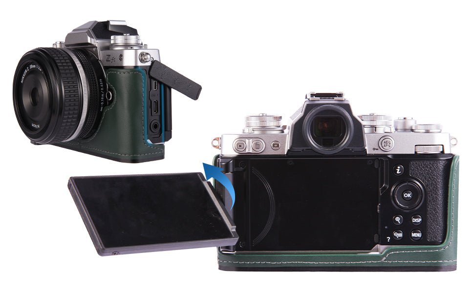 product_n[For Nikon Zfc] Premium Cowhide Leather Grip & L - Shaped Handle (Dark Green) - Professional Camera Accessoriesame - Agaterod